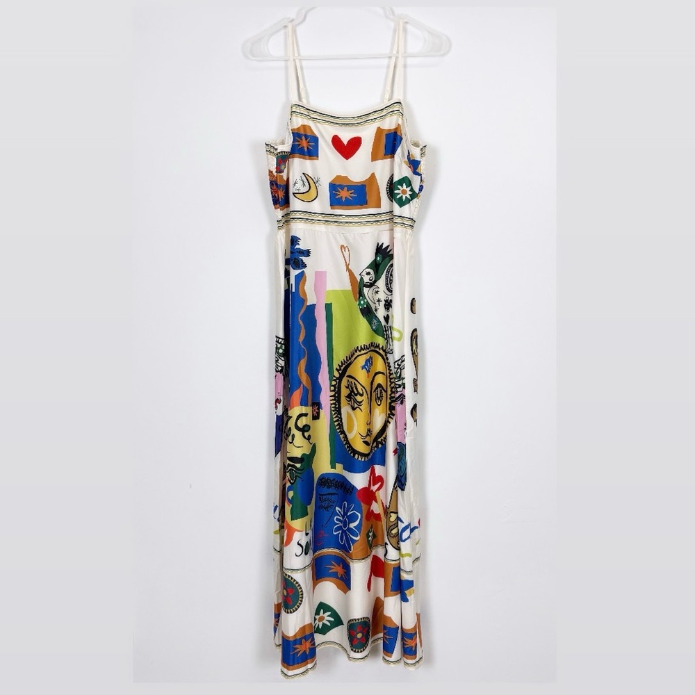 Rosa Clothing Le Soleil Dress Womens XL Adjustable Straps Sleeveless Maxi NWT